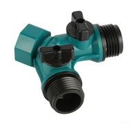Linnkyfloa Conector rápido de manguera de jardín tipo Y de tres vías para tuberías de 3/4 pulgadas, desviador de flujo de agua ajustable de doble salida con cuerpo de plástico ABS, riego, coche estaba