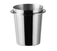 Linnkyfloa Dispensador de café de acero inoxidable con taza medidora de precisión compatible con portafiltros de 51 mm, 53 mm, 58 mm, diseño de doble asa para colgar fácilmente (51 mm, plateado)