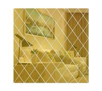 Linnkyfloa Espejo 3D Pegatinas de pared Acrílico Decoración del hogar, DIY Cuerpo Completo Vinilo Reflexivo Arte Paredes Puertas Armarios, Plata 50x50cm(Oro)
