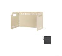 Linnkyfloa Estufa de camping plegable de 3 paneles 360 ° a prueba de viento a prueba de viento con revestimiento resistente al calor 45 × 35 cm Escudo de cocina de aleación de aluminio Incluye bolsa