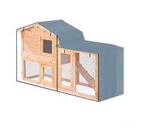 Linnkyfloa Funda triangular para conejos, tela Oxford 210D, parte delantera plegable transparente, ajuste seguro a prueba de viento, protector de jaula de mascotas para interiores y exteriores para