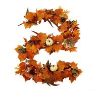 Linnkyfloa Guirnalda artificial de otoño para hojas, calabaza, vid de 180 cm, decoración de Acción de Gracias, alambre de espuma, para colgar puertas, exhibición de tienda, festival, hogar, jardín