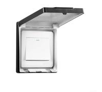 Linnkyfloa - Juego de 4 enchufes delgados de tipo 86, caja protectora de enchufe para el hogar, baño, patio, uso agrícola, panel de interruptor de luz, (negro)