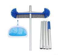 Linnkyfloa Juego de limpieza de piscina 3 en 1 con cepillo modificable de 180° Red de skimmer profundo de poste de 2 a 11 pies para piscinas en el suelo y sobre el suelo Spas