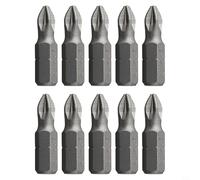 Linnkyfloa Juego de puntas de destornillador hexagonales eléctricas antideslizantes, broca de acero de aleación de 25 mm para herramientas de /4 pulgadas, paquete de 10 con PH1/PZ1/PH2/para tipos PZ2