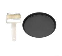 Linnkyfloa Juego de sartenes para hornear pizza de acero al carbono - con rodillo cortador antiadherente diseño 6/7/8/9/10 pulgadas tamaños para horno de cocina Bakin Pizza Maker herramientas (6