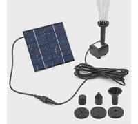 Linnkyfloa Kit de bomba solar para fuente de 1,4 W con 4 boquillas, panel de vidrio templado, jardín y estanque, decoración al aire libre, spray máximo de 60 cm