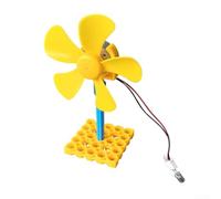 Linnkyfloa Kit de generador de turbina eólica 5-80mm DIY Ingeniería Eléctrica Proyecto STEM con luz LED Demo Edad 6-8 Feria de Ciencias Amarillo
