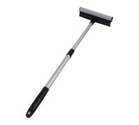Linnkyfloa Limpiador de ventanas de coche con mango extensible, esponja 2 en 1 y cepillo raspador de silicona, cabezal desmontable para lavado de parabrisas y eliminación de hielo, 77 cm (B)