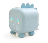 Linnkyfloa Lindo reloj despertador digital de dinosaurio con alarmas duales, función de repetición, volumen ajustable, múltiples tonos de llamada, temporizador de cuenta regresiva, pantalla de control
