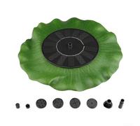 Linnkyfloa Lotus for Leaf Bomba de fuente solar con múltiples boquillas, función flotante de jardín para piscina, baño de pájaros, decoración al aire libre, atracción de vida silvestre, verde, 16 cm