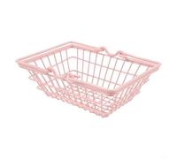 Linnkyfloa Papelera con cesta de almacenamiento para escritorio, cinta de joyería cosmética, organizador de hierro rosa, mini lazo de metal, decoración de alambre pequeño a granel (14,5 x 10 x 5,5 cm