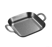 Linnkyfloa Plato cuadrado de acero inoxidable con acabado retro vintage, bandeja de servir aperitivos de 18 x 18 cm o 24 x 18 cm para patatas fritas, pollo, carnes, apto para cocina (sin plata)