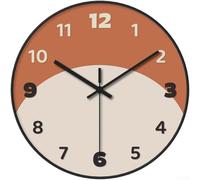 Linnkyfloa Reloj de pared silencioso de 10 pulgadas, moderno marco de plástico redondo, sin tictac, funciona con pilas, cuarzo para sala de estar, dormitorio, estudio, decoración del hogar (B)