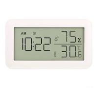 Linnkyfloa Reloj despertador digital con termómetro LCD e higrómetro, monitor de humedad de temperatura interior, colgar en la pared o pantalla de escritorio, hogar, oficina, dormitorio (blanco)