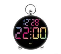 Linnkyfloa Reloj despertador digital controlado por voz con pantalla LED y fecha, ajuste de brillo de 3 niveles, modo nocturno activado por aplausos para dormitorio (color)
