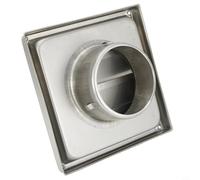 Linnkyfloa Tapa de ventilación cuadrada de acero inoxidable de 100 mm con solapa de gravedad antideriva para secadora, baño y cocina, grado 304, montaje en pared