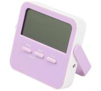 Linnkyfloa Temporizador digital con pantalla LCD grande, cuenta regresiva y cuenta atrás, cronómetro hasta 100 horas, alarma ajustable, estudio de cocina, fitness, flexible y colgante, morado (morado)