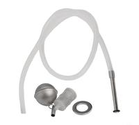 Linnkyfloa Tubo de inmersión de bola flotante inoxidable 304 y filtro con manguera flexible de silicona de 80 cm para elaboración de cerveza, ingesta de metal ponderado para minimizar Trub, adecuado