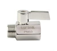 Linnkyfloa Válvula de cierre de control rápido G1/2 pulgadas - Regulador de flujo de cabezal de ducha de acero inoxidable 304 NPT estándar para baño, cocina, RV