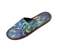 Linnyio Acuarela Obra De Arte Animal De Mar Chanclas de Viaje para JóVenes Ligeras Sandalias de Punta Abierta Antideslizantes para Uso Exterior Hombres Mujeres