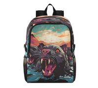 Linnyio Animales Salvajes Feroz Naturaleza Vibrante Mochila Plegable Impermeable y Ligera para Senderismo y Viajes,Compactable para Actividades al Aire Libre