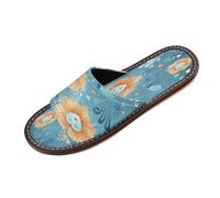 Linnyio Arte Abstracto Flor De LeóN Chanclas de Viaje para JóVenes Ligeras Sandalias de Punta Abierta Antideslizantes para Uso Exterior Hombres Mujeres
