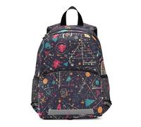 Linnyio Arte De Dibujos Animados De MatemáTicas Abstractas Mochila Preescolar para Niños de 3 a 8 Años,Mochila Escolar con Diseño de Dibujos Animados para Niños