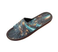 Linnyio Arte De LíNea Azul Estrella Chanclas de Viaje para JóVenes Ligeras Sandalias de Punta Abierta Antideslizantes para Uso Exterior Hombres Mujeres