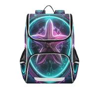 Linnyio Brillante Estrella Circular ArtíStica Mochila Escolar de Gran Capacidad para Niñas y Niños