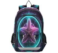 Linnyio Brillante Estrella Circular ArtíStica Mochila Escolar para Estudiantes,Mochila para Niños y Adolescentes Ideal para Viajes