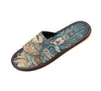 Linnyio Cool FantasíA Acuarela LeóN Chanclas de Viaje para JóVenes Ligeras Sandalias de Punta Abierta Antideslizantes para Uso Exterior Hombres Mujeres