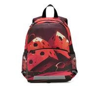 Linnyio Dados Rojos Dark Dynamic Mochila Preescolar para Niños de 3 a 8 Años,Mochila Escolar con Diseño de Dibujos Animados para Niños
