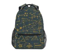 Linnyio Diagramas De MatemáTicas FóRmulas Oscuro Mochila Escolar para Niñas y Niños,Mochilas para Libros y Bolsos con Estilo para Estudiantes