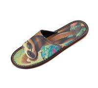 Linnyio Divertido Perrito Acuarela Chanclas de Viaje para JóVenes Ligeras Sandalias de Punta Abierta Antideslizantes para Uso Exterior Hombres Mujeres