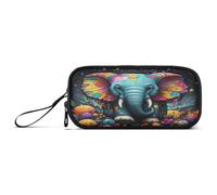 Linnyio Elefante De Obra De Arte Elegante Estuche para Lápices, Estuche para Bolígrafos Estudiantes para Niñas y Niños de la Escuela