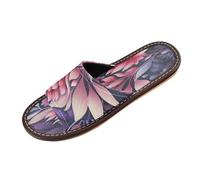 Linnyio Flora Hojas Chanclas de Viaje para JóVenes Ligeras Sandalias de Punta Abierta Antideslizantes para Uso Exterior Hombres Mujeres
