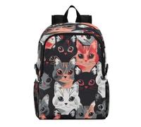 Linnyio Gatito Colorido Gato Valiente Mochila Plegable Impermeable y Ligera para Senderismo y Viajes,Compactable para Actividades al Aire Libre