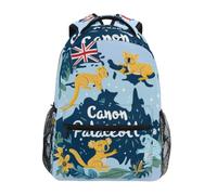 Linnyio Guepardos Amarillos Hojas Verdes Azul Mochila Escolar para Niñas y Niños,Mochilas para Libros y Bolsos con Estilo para Estudiantes