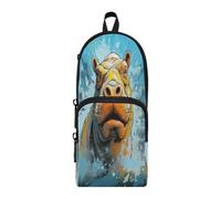 Linnyio Hipopótamo De Obra De Arte Elegante Estuche para Lápices Bolsas para Bolígrafos Tipo Mochila Escolar Divertidas para Niños