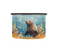 Linnyio LeóN De Mar Acuarela De Lujo Recipientes para Almacenar Café,Tarros Botes para Alimentos,Ideales para La Encimera Cocina,Perfectos para Azúcar Harina Té Caramelos