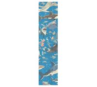 Linnyio Lindo Repetir Ballena Azul Láminas de Lija Gráfica para Skate Longboard,Sin Burbujas,Cintas Antideslizantes para Adolescentes