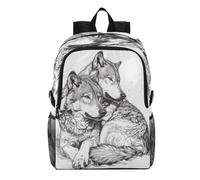 Linnyio Lobos Animales Salvajes Ilustraciones Mochila Plegable Impermeable y Ligera para Senderismo y Viajes,Compactable para Actividades al Aire Libre