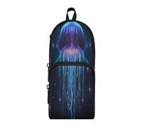 Linnyio Medusa De Luz Púrpura Elegante Estuche para Lápices Bolsas para Bolígrafos Tipo Mochila Escolar Divertidas para Niños
