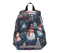 Linnyio MuñEcos De Nieve áRboles De Navidad Invierno Mochila Preescolar para Niños de 3 a 8 Años,Mochila Escolar con Diseño de Dibujos Animados para Niños