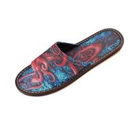 Linnyio Obra De Acuarela Pulpo Chanclas de Viaje para JóVenes Ligeras Sandalias de Punta Abierta Antideslizantes para Uso Exterior Hombres Mujeres