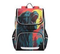Linnyio Obra De Arte Gorila Aullido Mochila Escolar de Gran Capacidad para Niñas y Niños