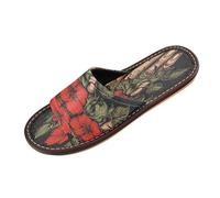 Linnyio Obra De Arte Rosa Roja Chanclas de Viaje para JóVenes Ligeras Sandalias de Punta Abierta Antideslizantes para Uso Exterior Hombres Mujeres