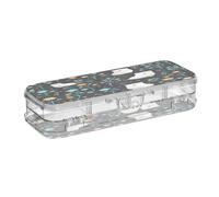 Linnyio Osos Polares Florales Estuche Transparente para Lápices y Bolígrafos Organizador para La Escuela y la Oficina.