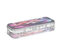 Linnyio Panda Rojo Fresco PúRpura Estuche Transparente para Lápices y Bolígrafos Organizador para La Escuela y la Oficina.